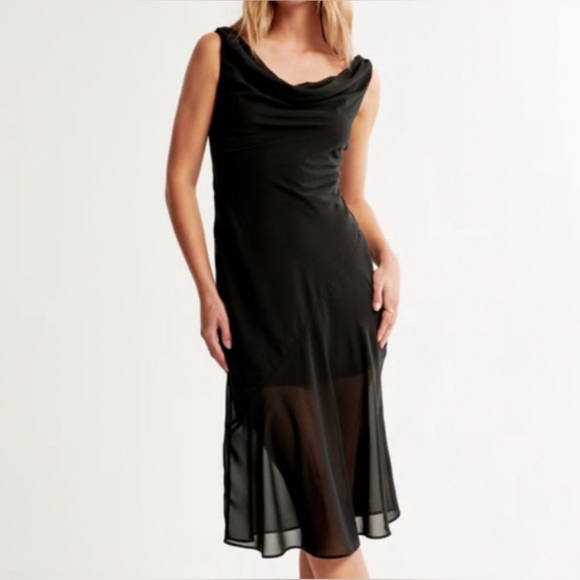 Abercombie & Fitch Black Cowl Neck Dress - Picture 1 of 7